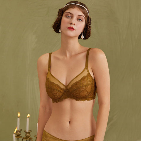 Sheer Lace Minimizer Underwire Bra