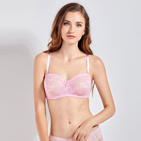Sheer Lace Strapless Multiway Support Underwire Bra