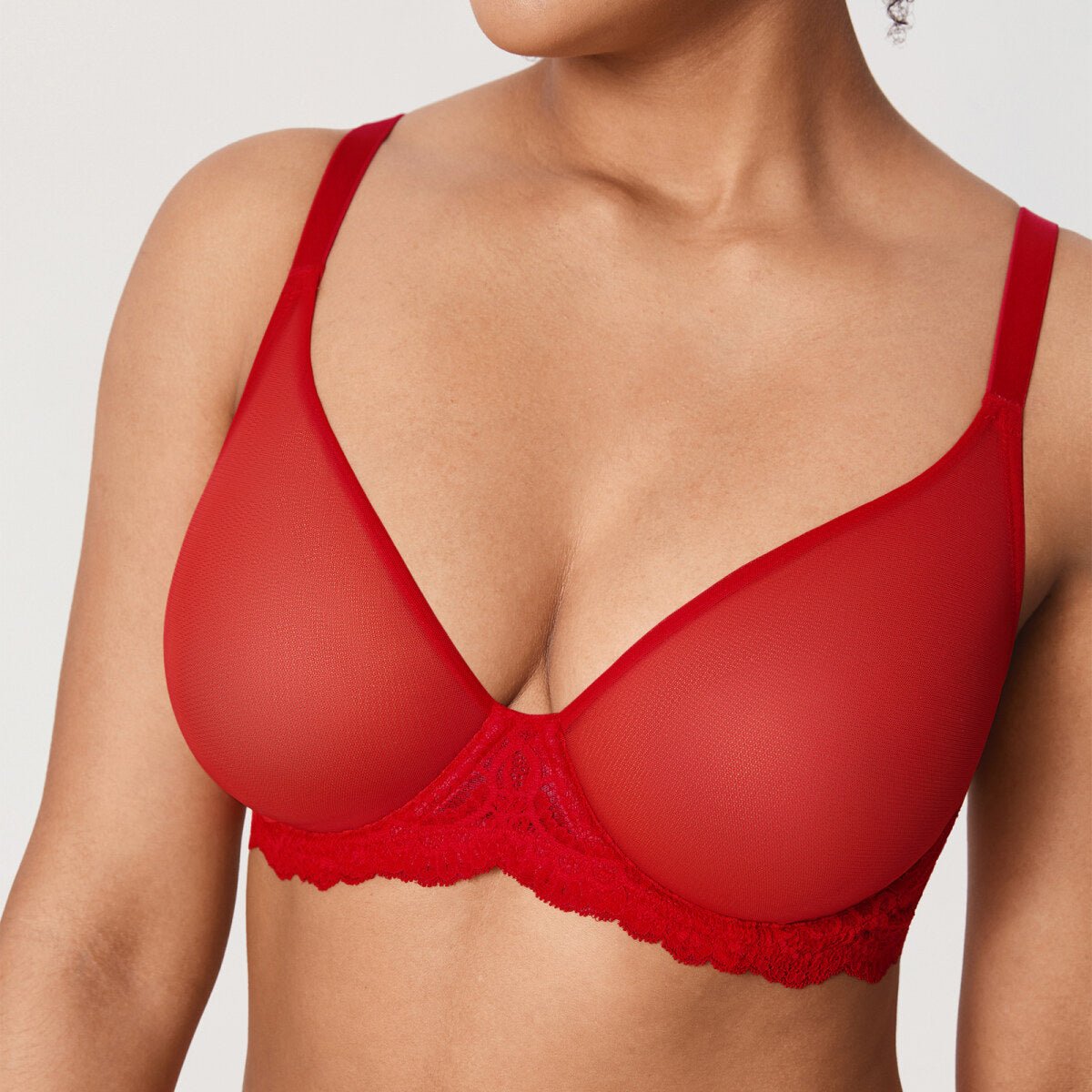 Sheer Mesh Full Coverage Underwire Bra - 0cm