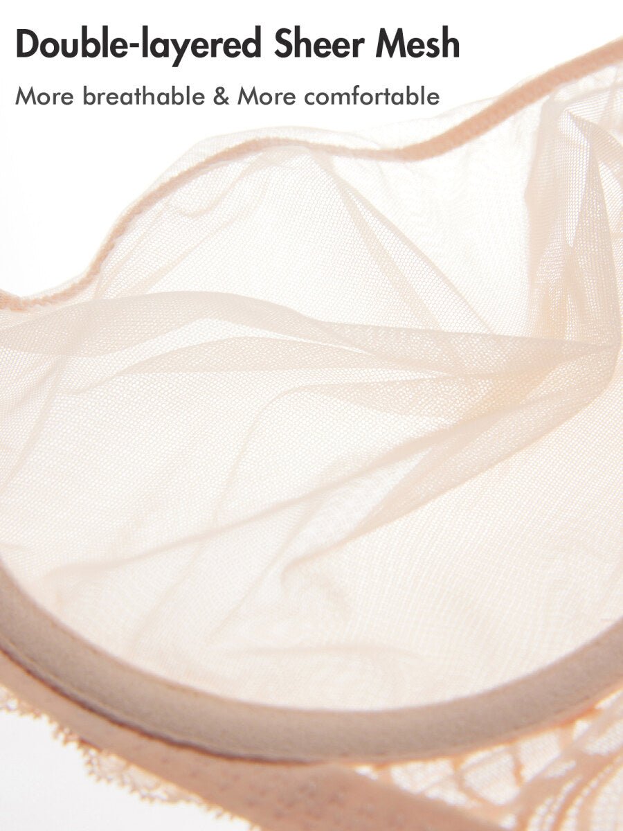 Sheer Mesh Full Coverage Underwire Bra