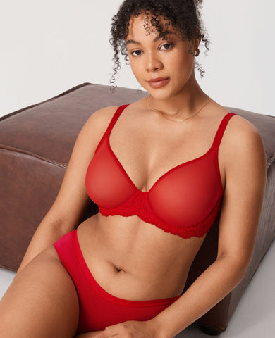 Sheer Mesh Full Coverage Underwire Bra