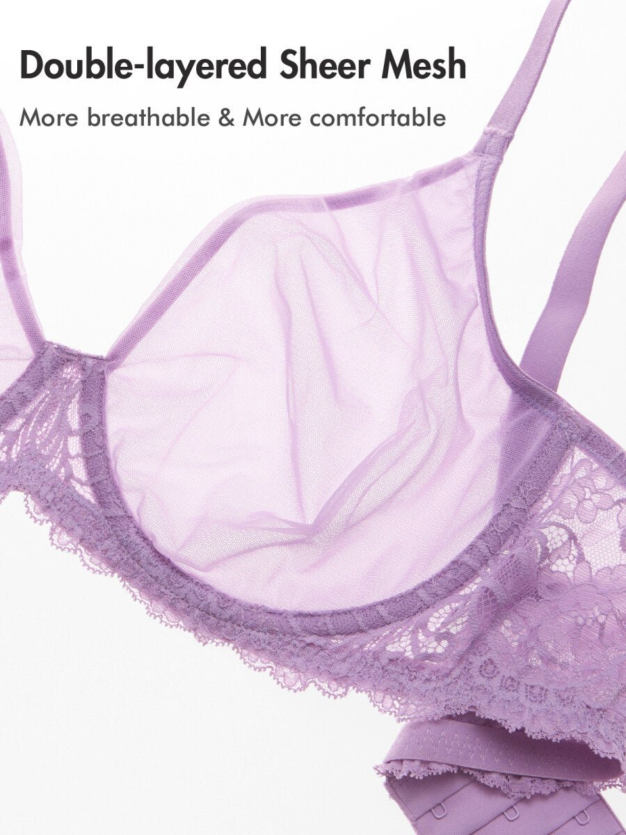 Sheer Mesh Full Coverage Underwire Bra