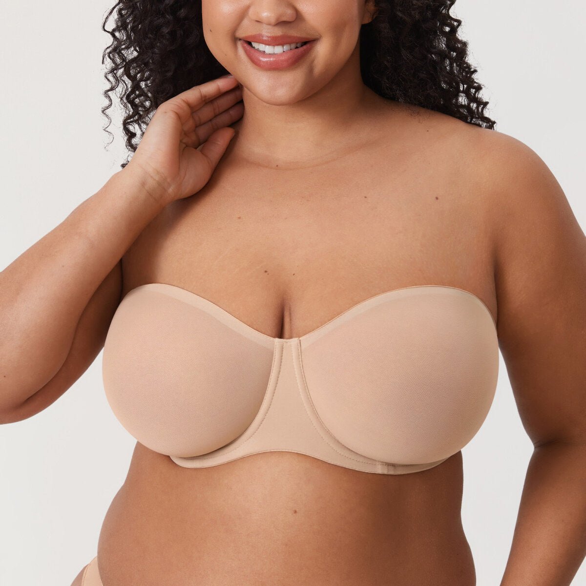 Sheer Mesh Strapless Underwire Bra