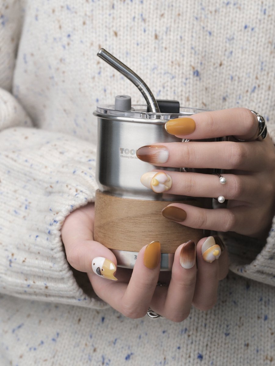 Shiba Pup 3D Press-On Nails