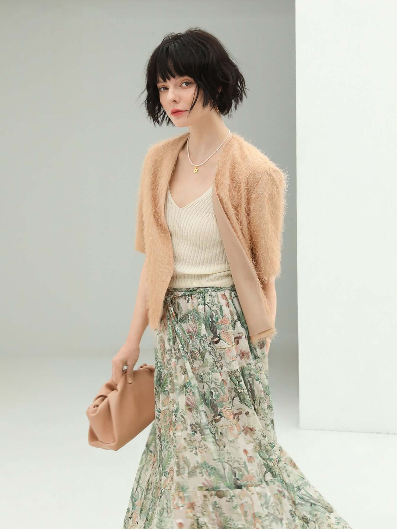 shimmering orange collarless blazer all orange 1