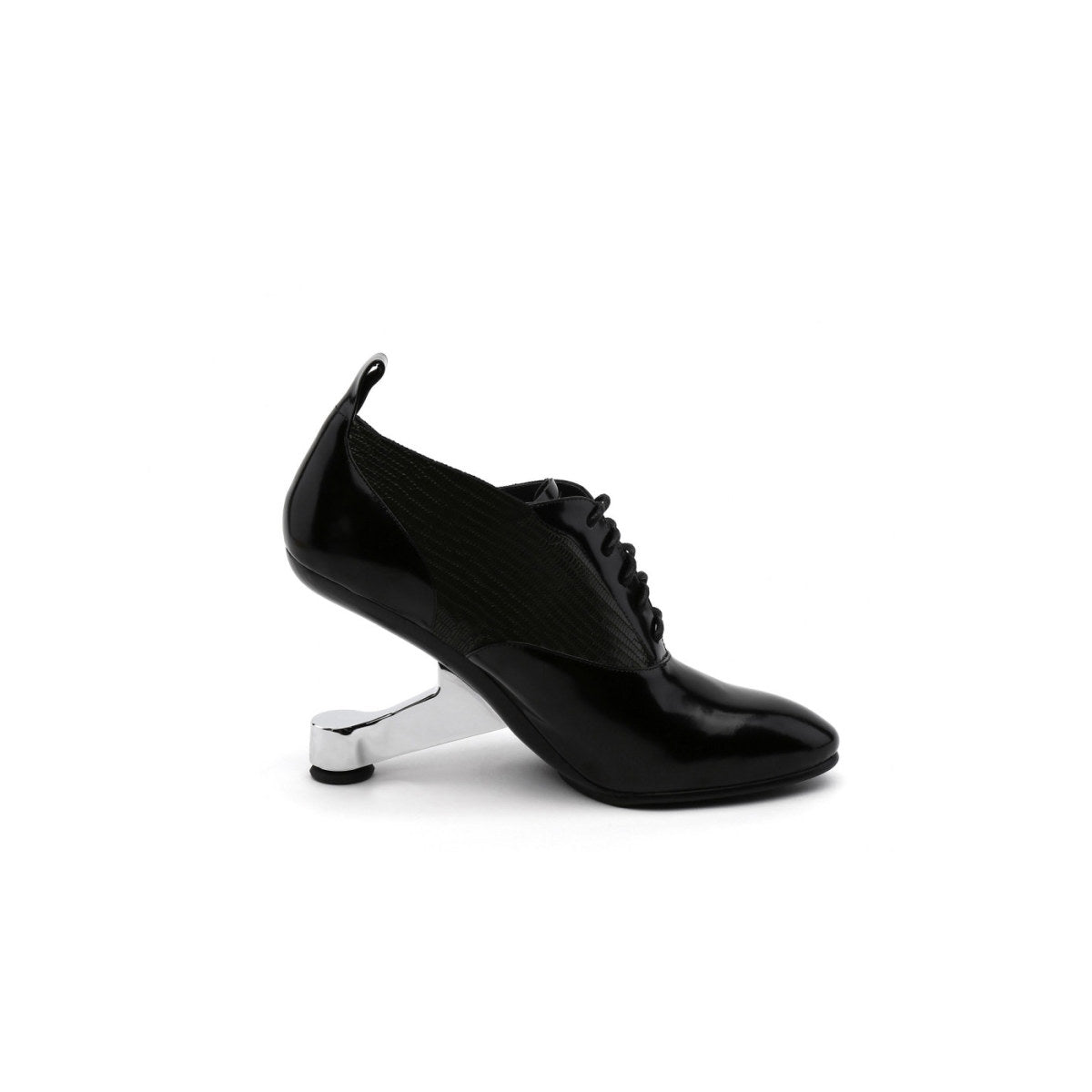 shiny lace up boots all black 3