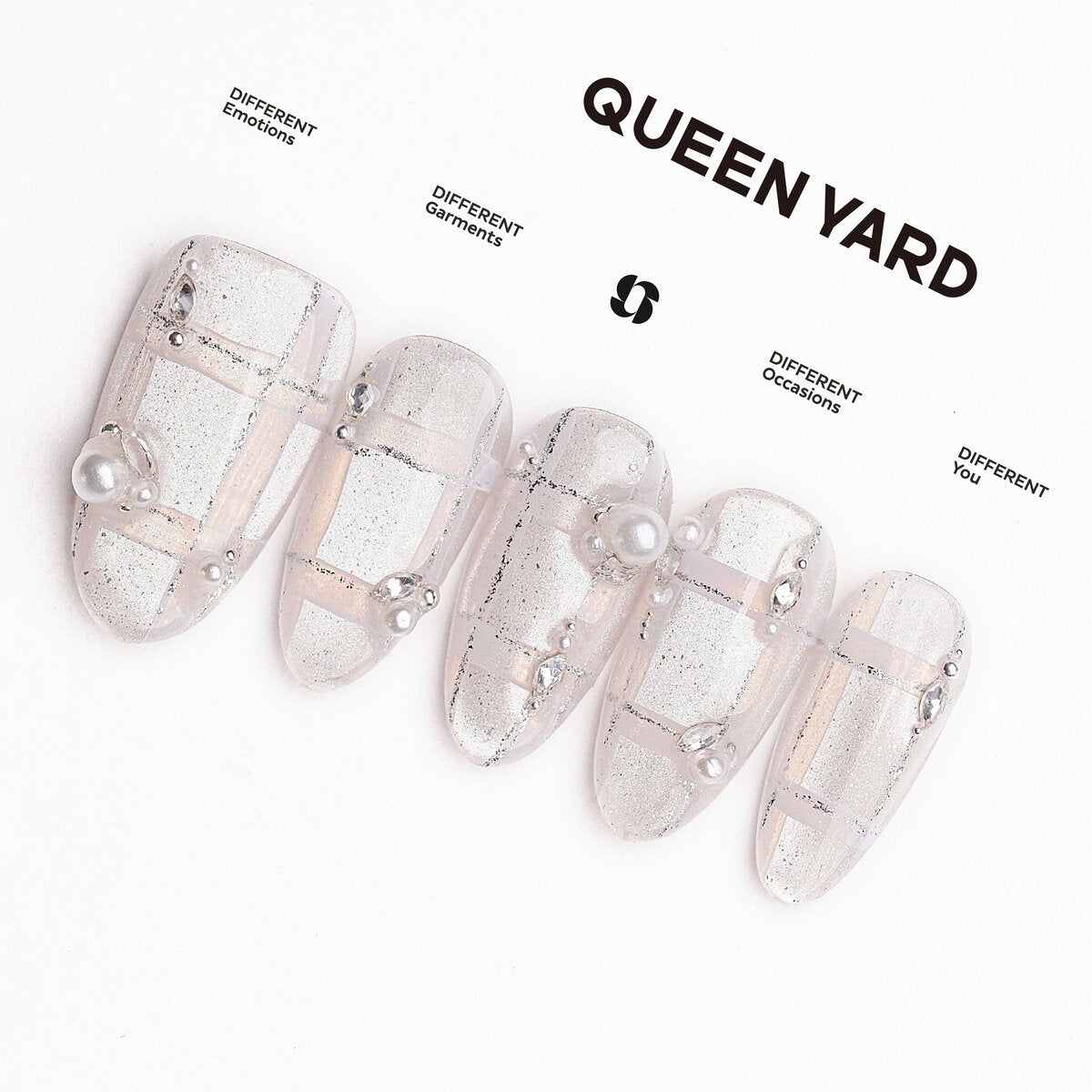 Silver Feather Luster 3D Press-On Nails