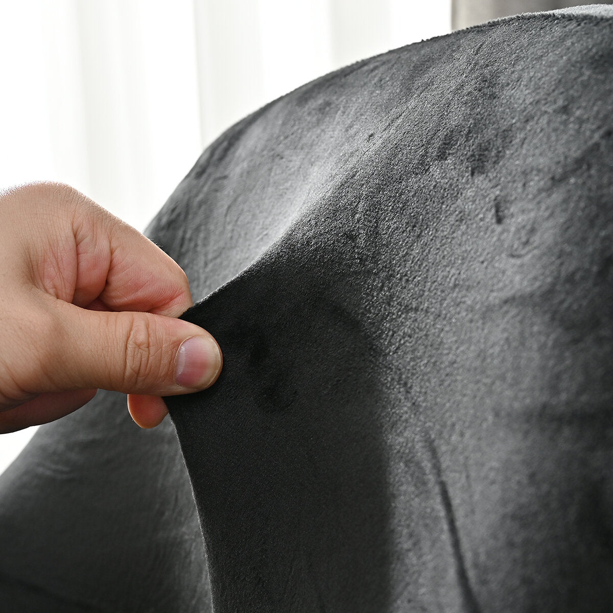 Silverfox Velvet Stretch Curved Chair Slipcover – Elastic Armchair Cover