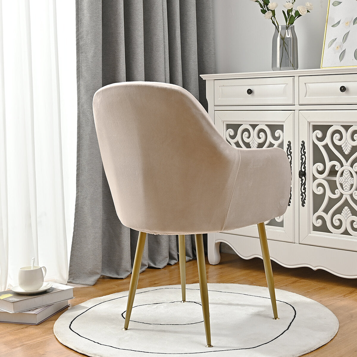 Silverfox Velvet Stretch Curved Chair Slipcover – Elastic Armchair Cover