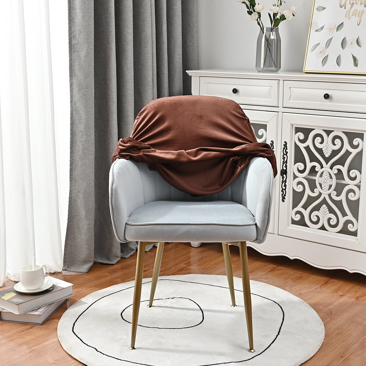 Silverfox Velvet Stretch Curved Chair Slipcover – Elastic Armchair Cover