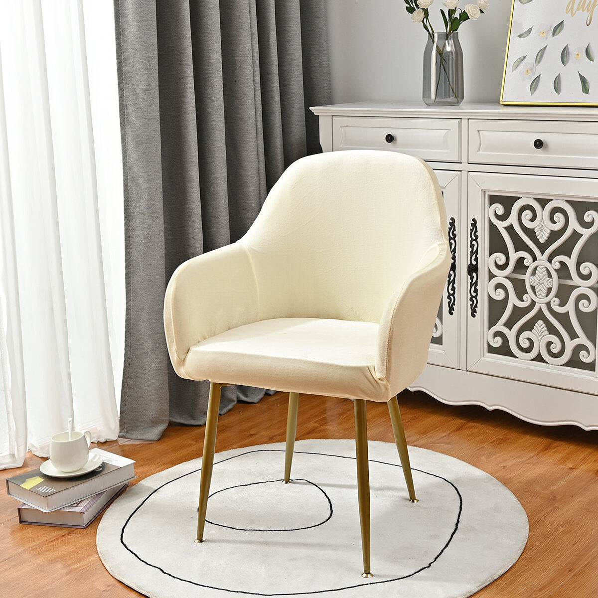 Silverfox Velvet Stretch Curved Chair Slipcover – Elastic Armchair Cover