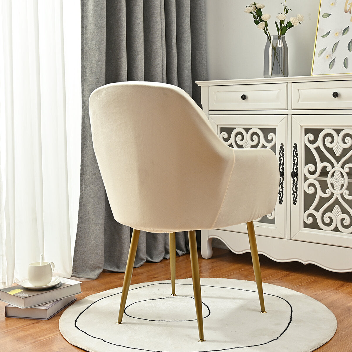 Silverfox Velvet Stretch Curved Chair Slipcover – Elastic Armchair Cover