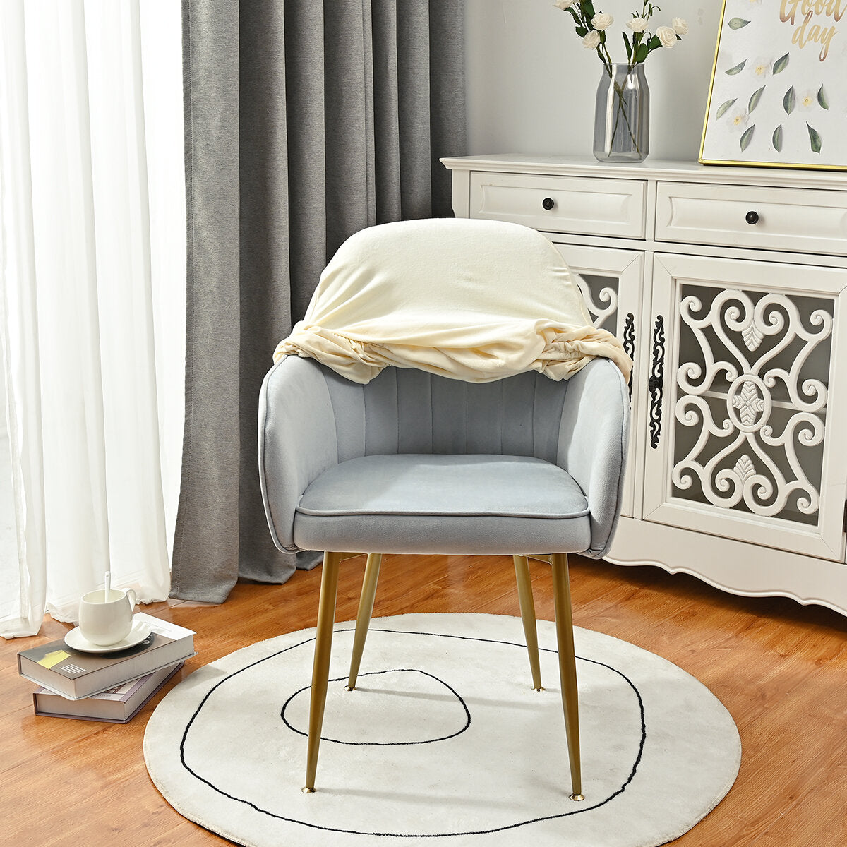 Silverfox Velvet Stretch Curved Chair Slipcover – Elastic Armchair Cover
