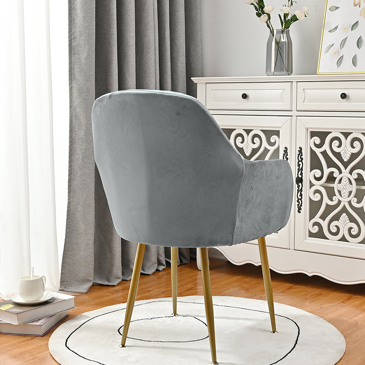 Silverfox Velvet Stretch Curved Chair Slipcover – Elastic Armchair Cover