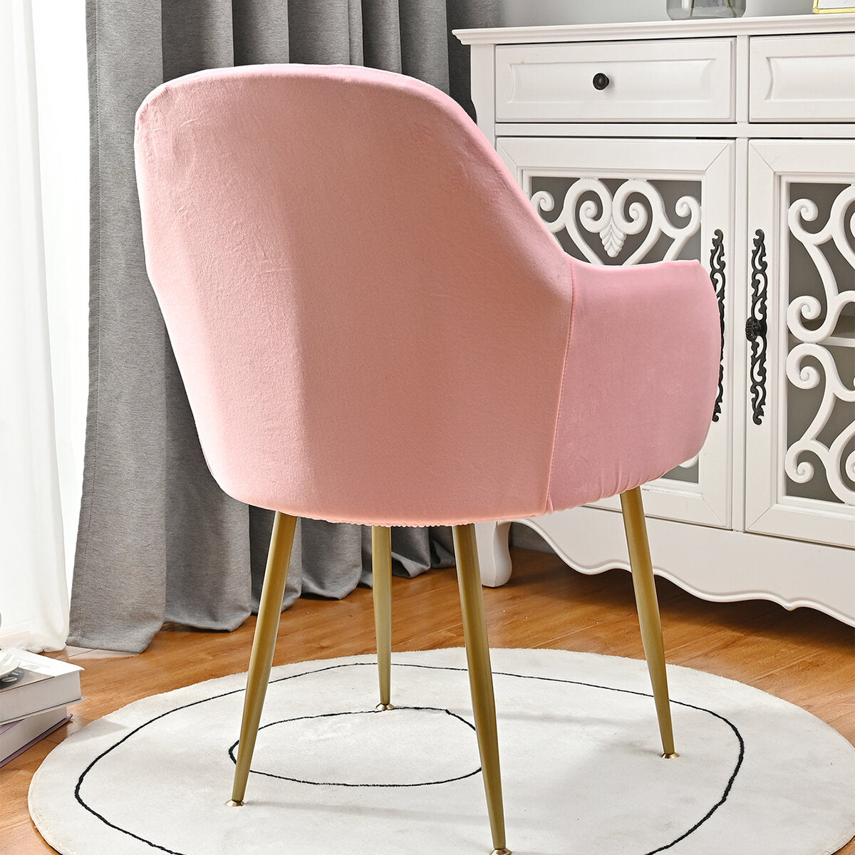 Silverfox Velvet Stretch Curved Chair Slipcover – Elastic Armchair Cover