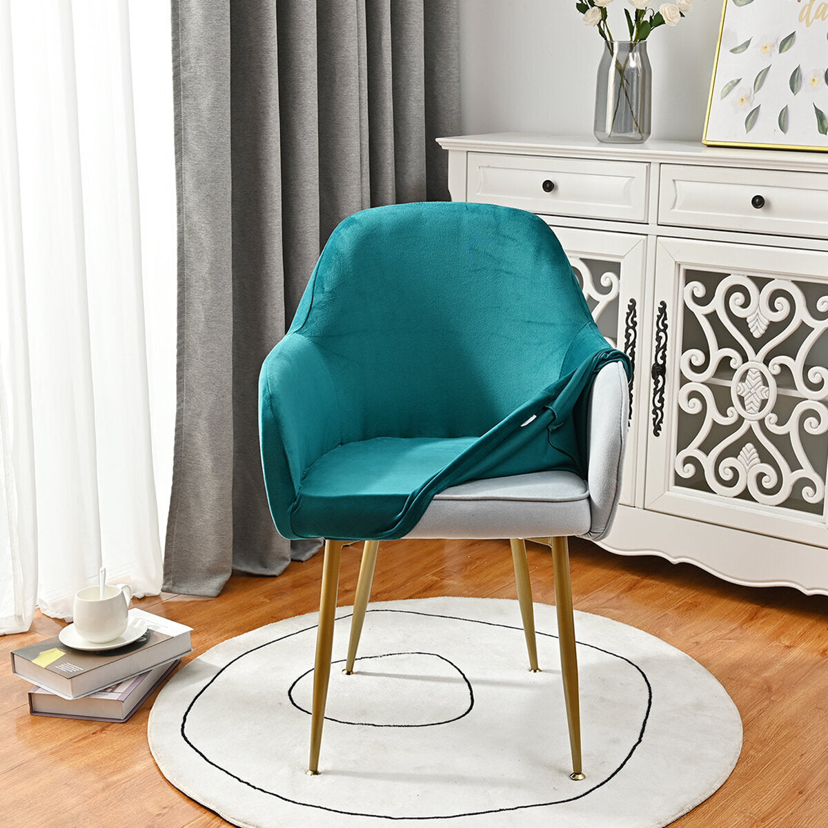 Silverfox Velvet Stretch Curved Chair Slipcover – Elastic Armchair Cover