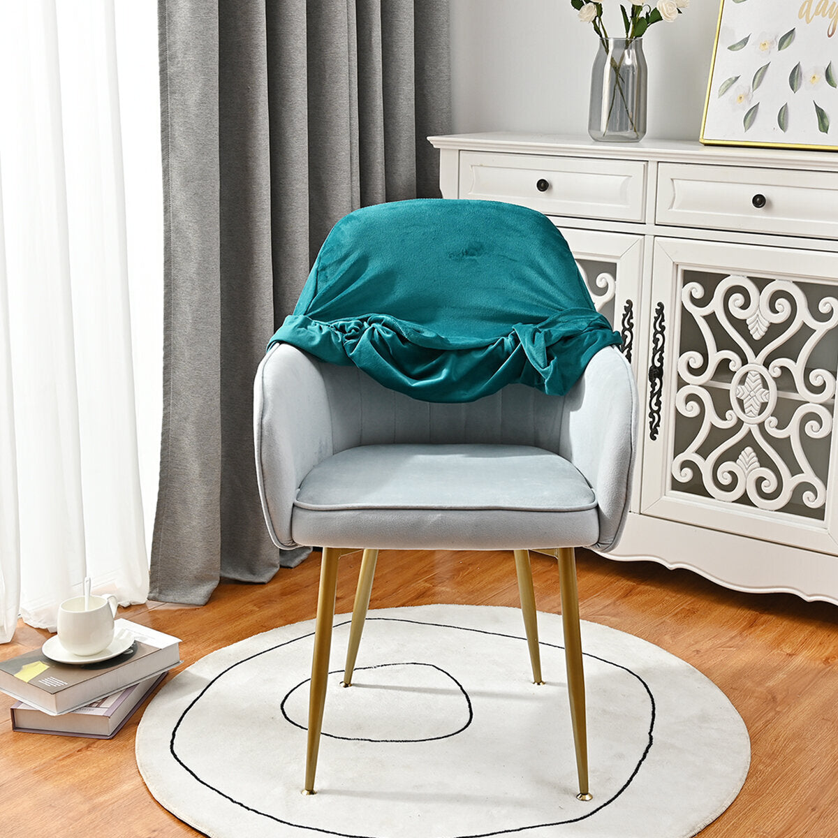 Silverfox Velvet Stretch Curved Chair Slipcover – Elastic Armchair Cover