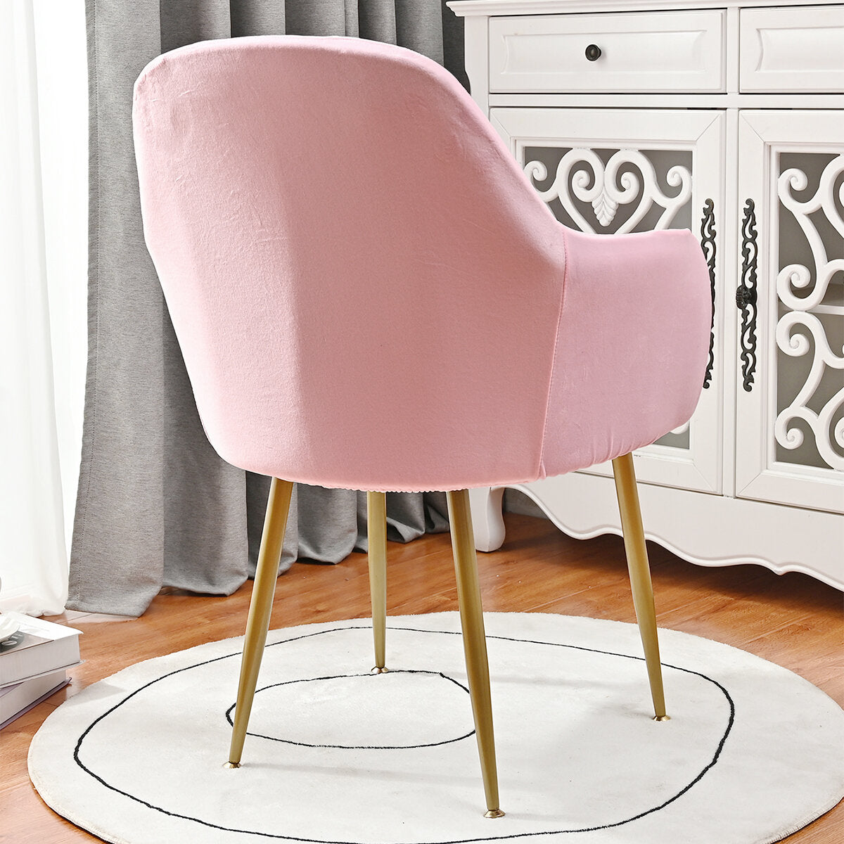 Silverfox Velvet Stretch Curved Chair Slipcover – Elastic Armchair Cover