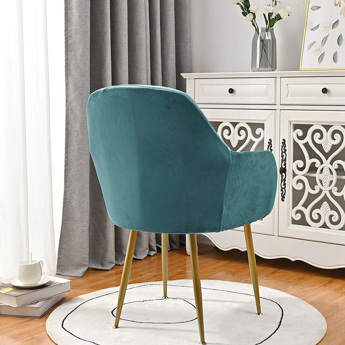 Silverfox Velvet Stretch Curved Chair Slipcover – Elastic Armchair Cover
