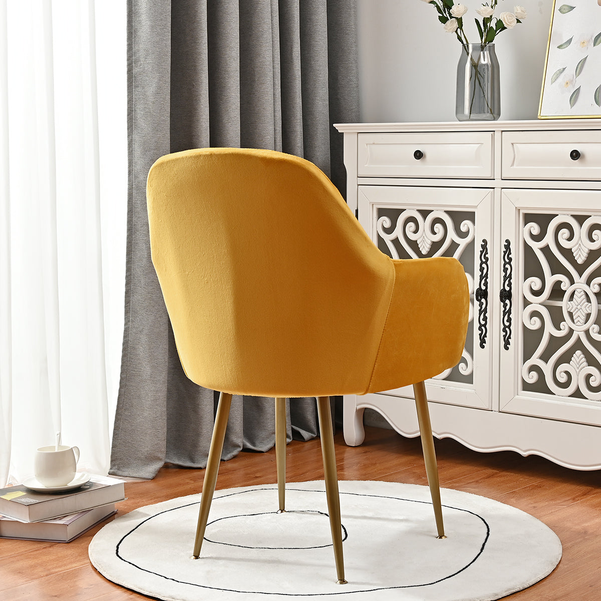 Silverfox Velvet Stretch Curved Chair Slipcover – Elastic Armchair Cover
