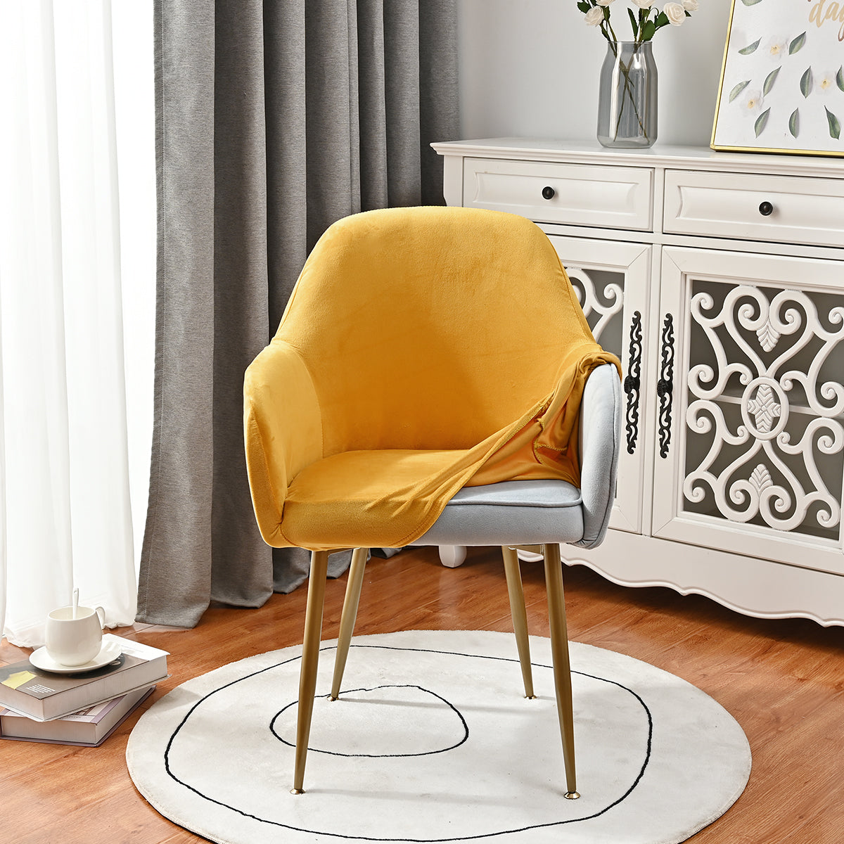 Silverfox Velvet Stretch Curved Chair Slipcover – Elastic Armchair Cover