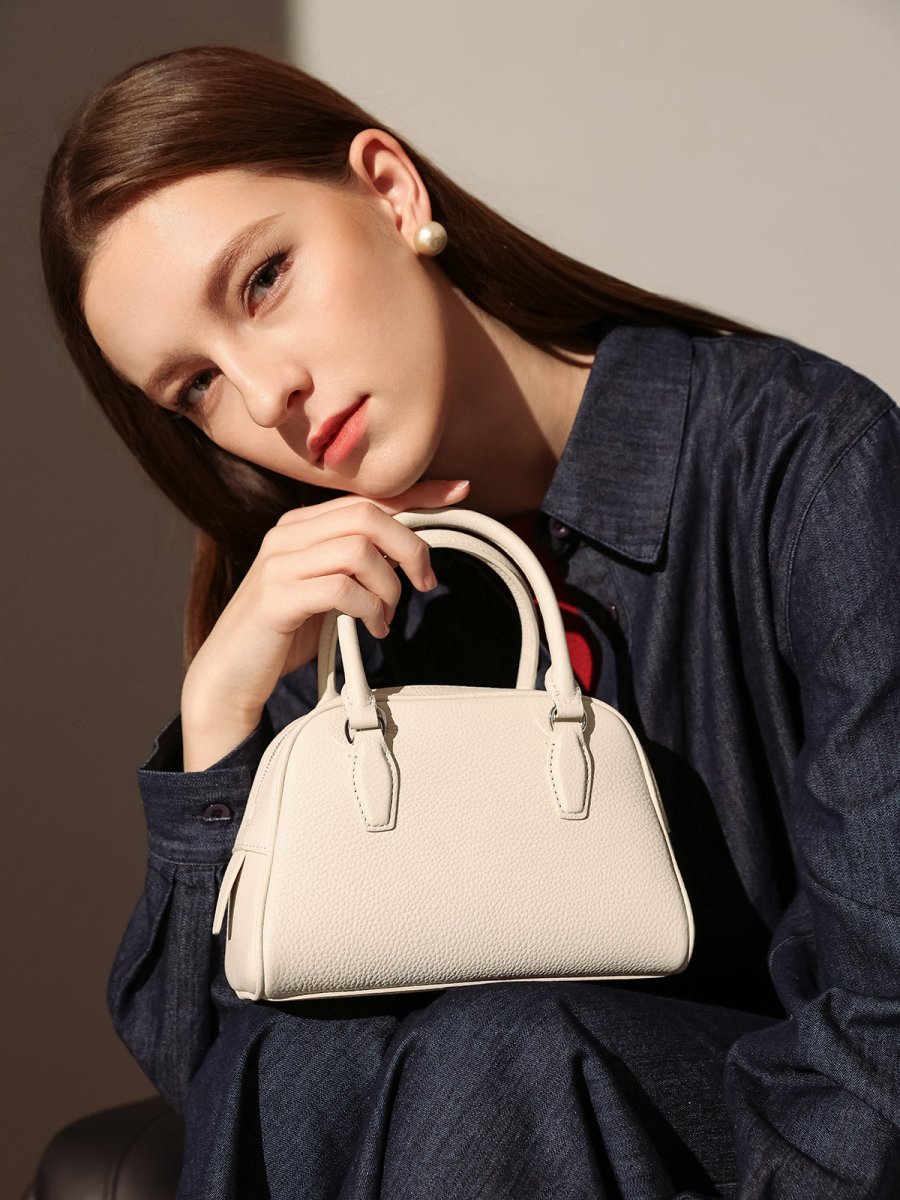 Simple Leather Bowling Bag - 0cm