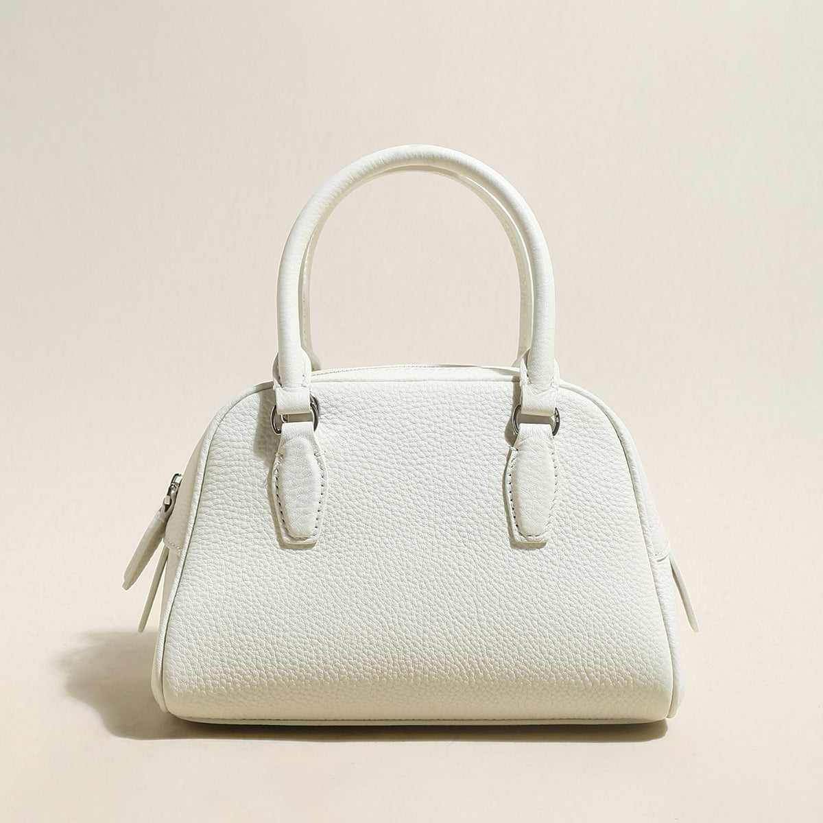 simple leather bowling bag white 1