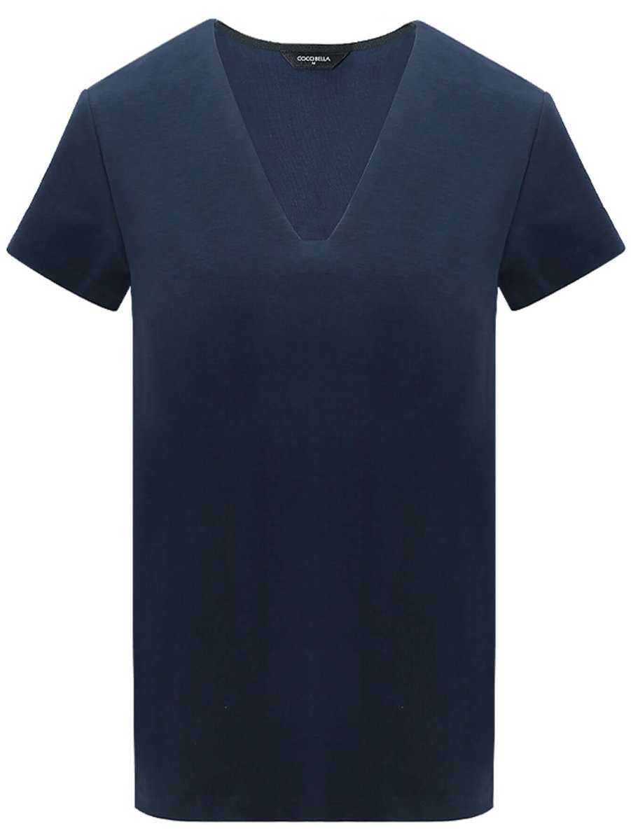 Simple V - Neck Short - Sleeve Tee - 0cm