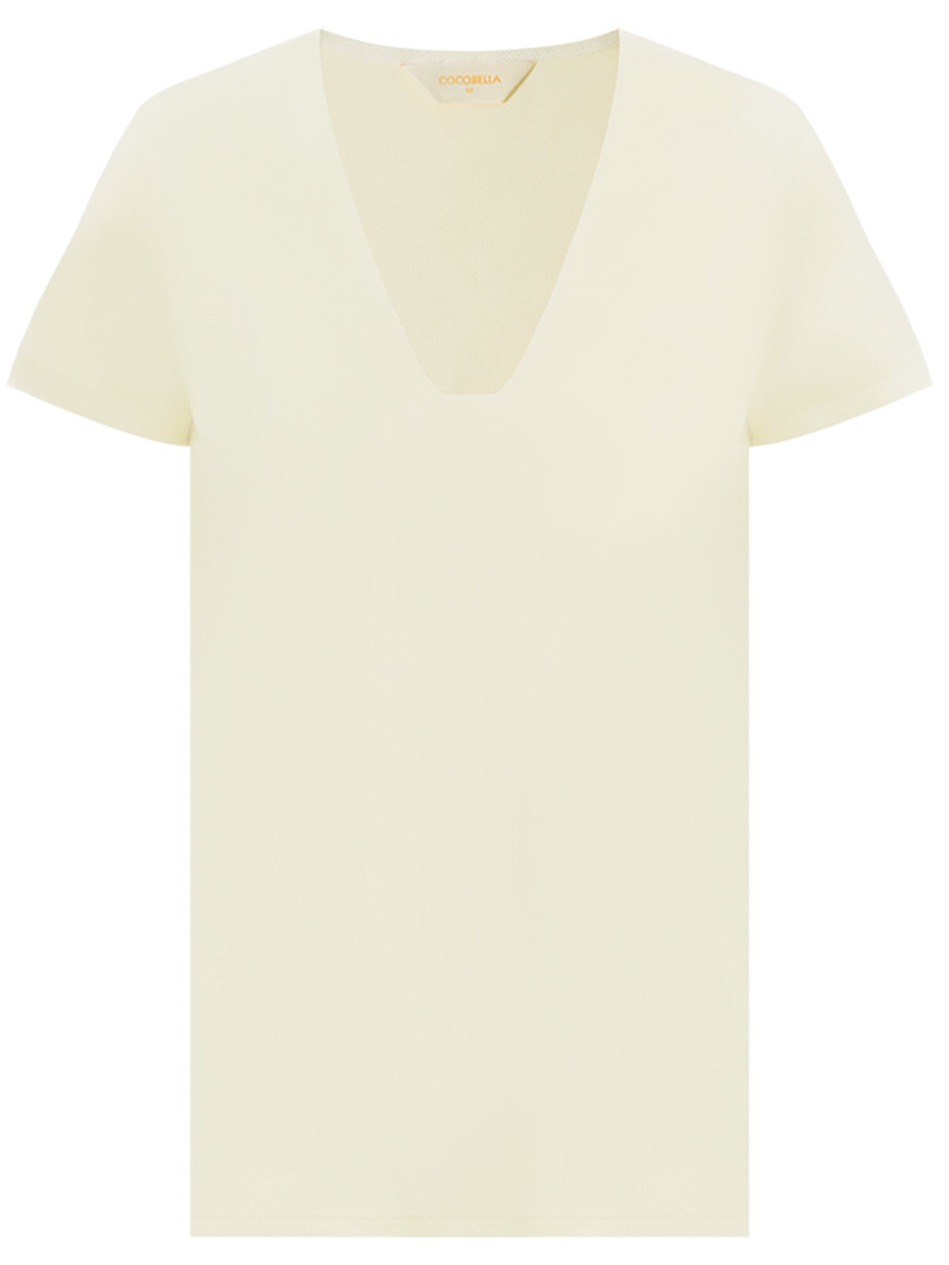simple v neck short sleeve tee all ivory 4
