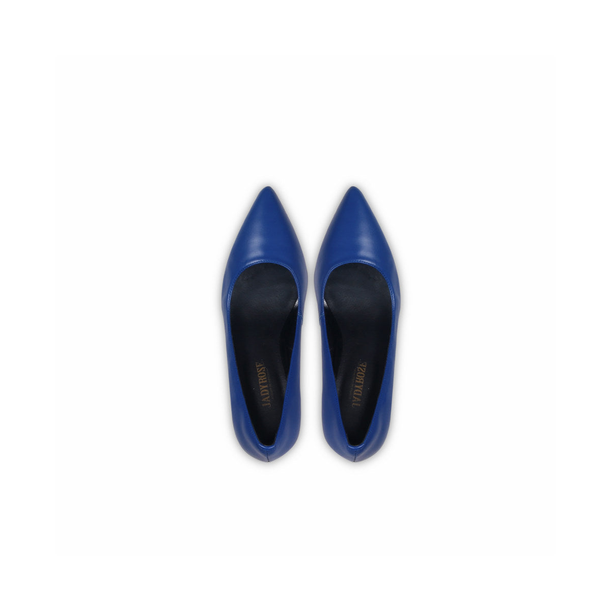 sleek pointed toe glass heel pumps all blue 6