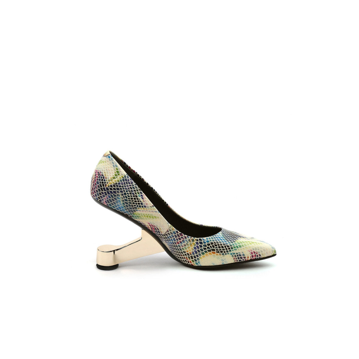 sleek pointed toe glass heel pumps all python 3