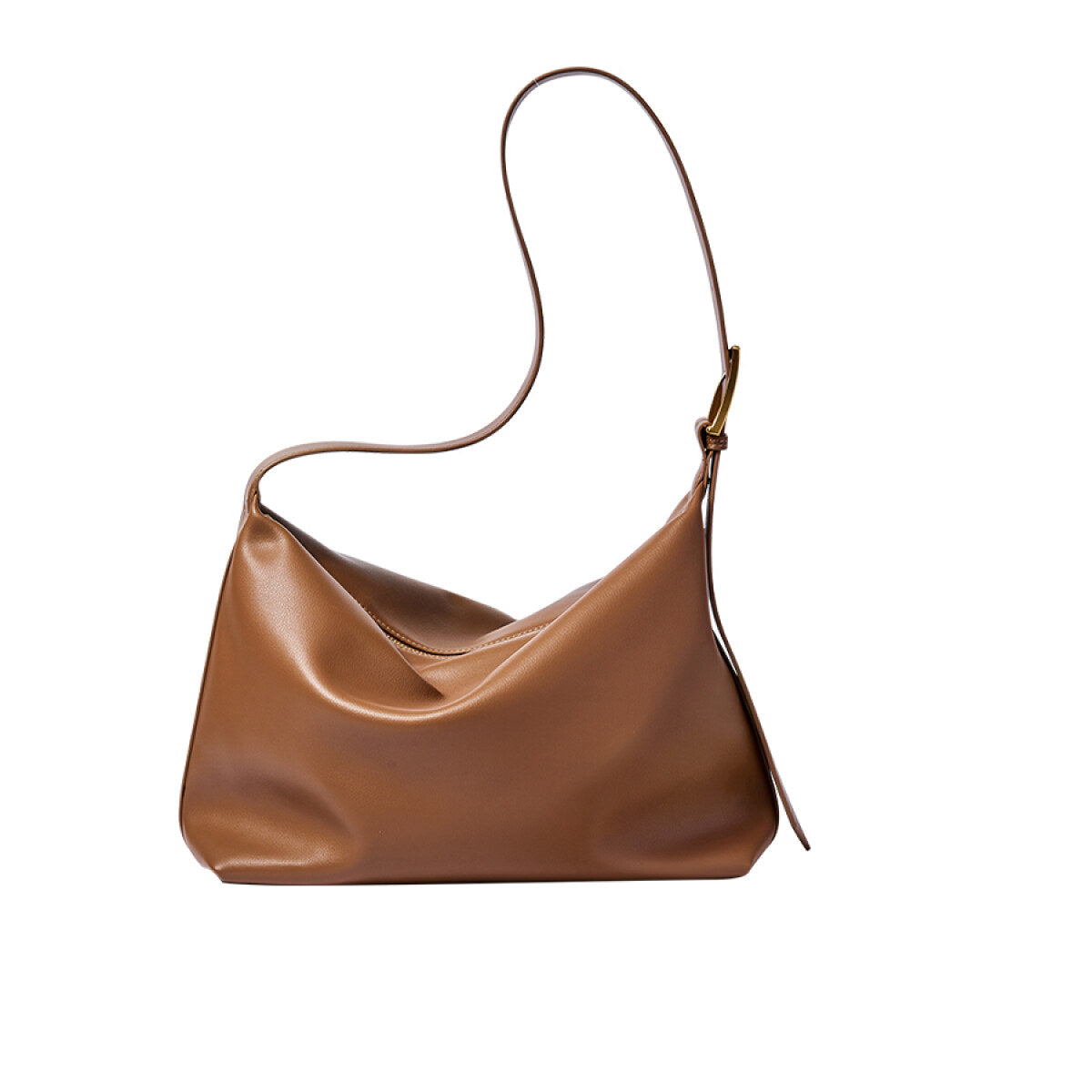 sleek retro leather tote bag brown 1