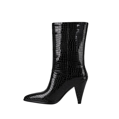 Sleek Wide Fit Black Mid Calf Boots - 0cm