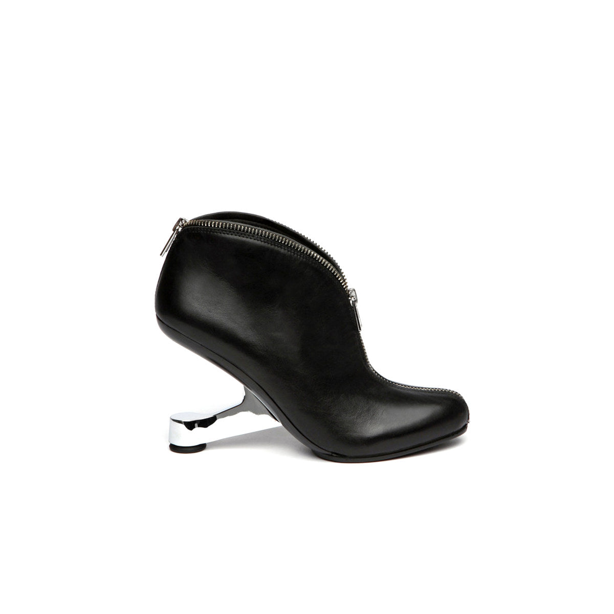 sleek zip up mule boots all black 3