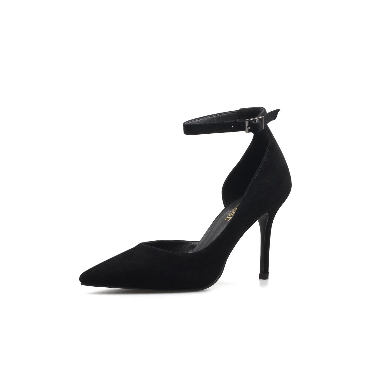 slim ankle strap pumps all black 2