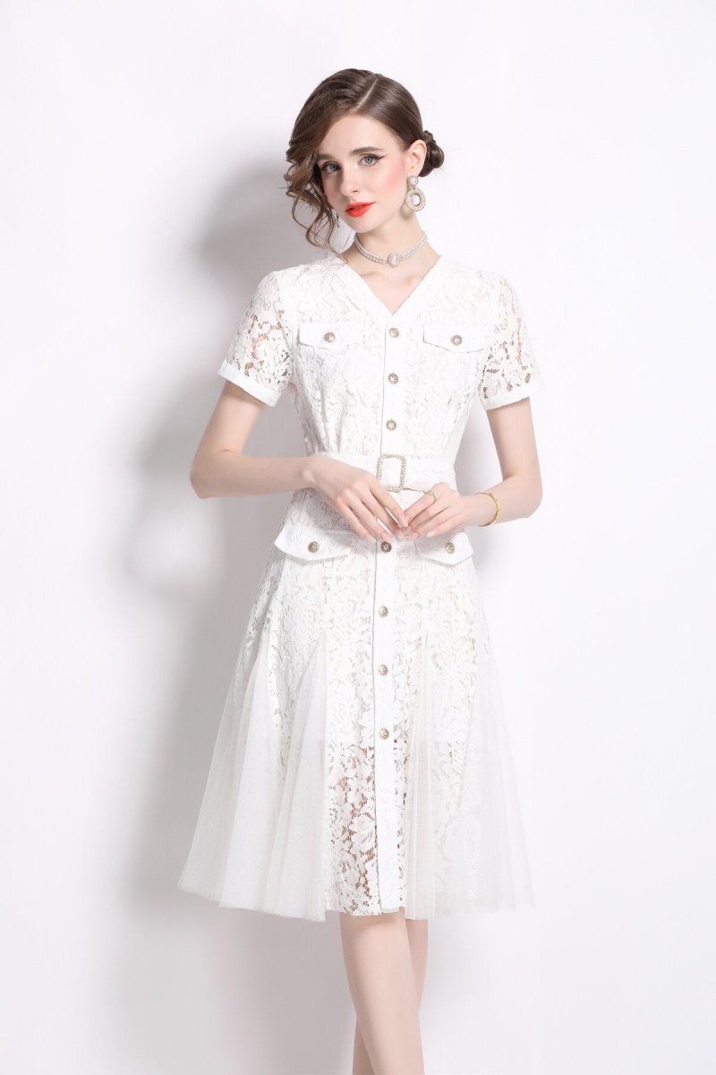 slim fit long sleeve buckle waist mermaid dress all white 2