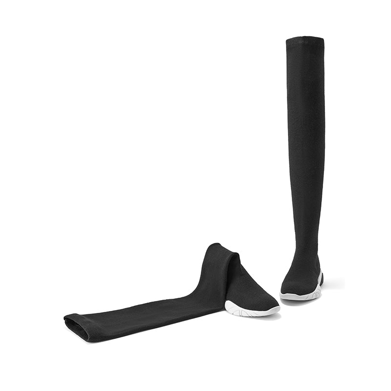 slimming stretchy thermal over the knee boots all black 5