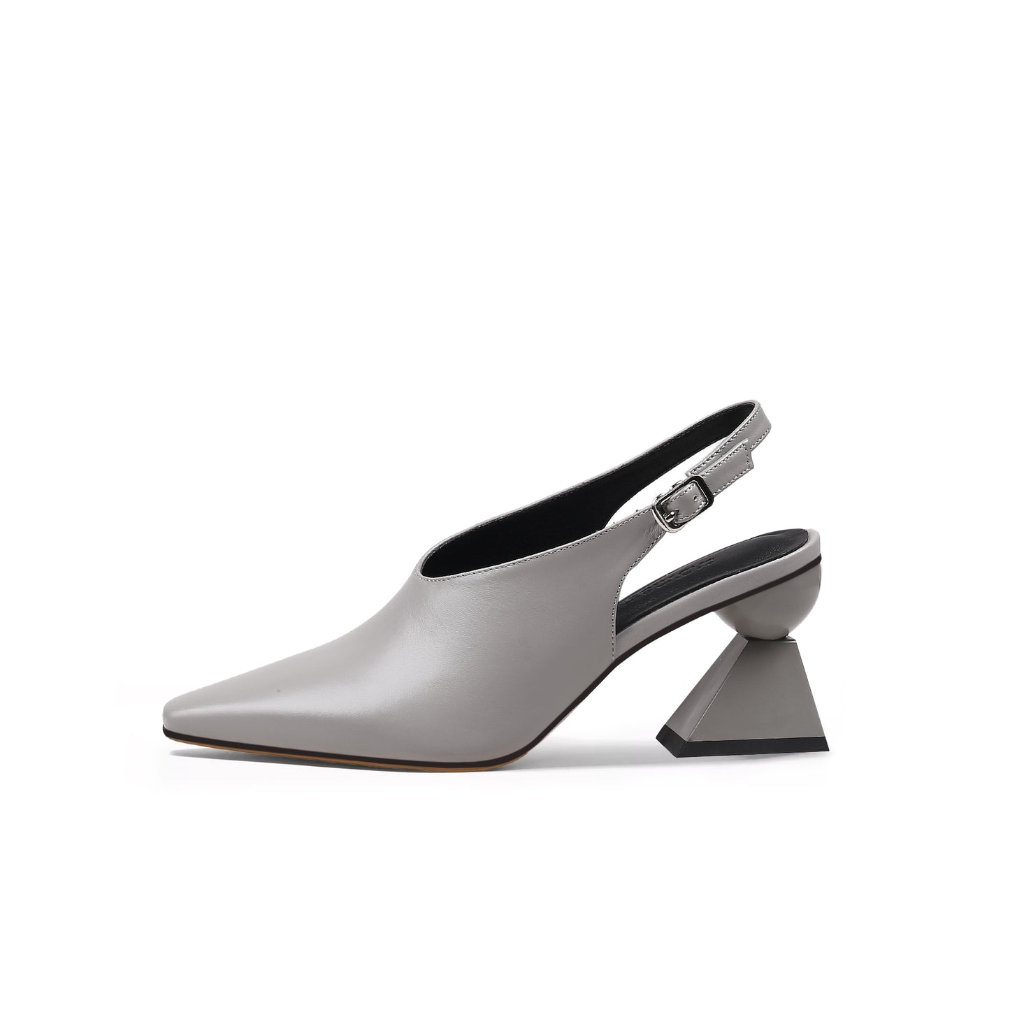 slingback geometric heel mules all grey 1