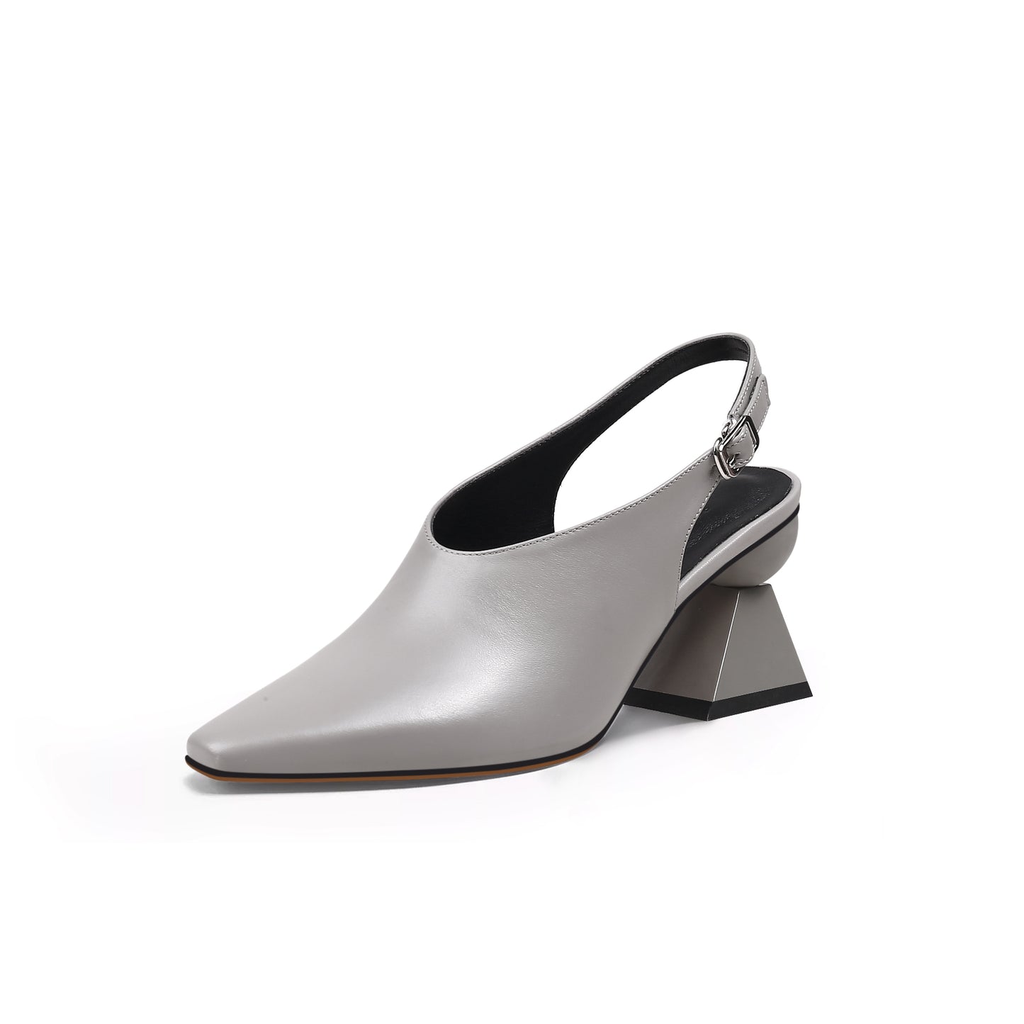 slingback geometric heel mules all grey 2