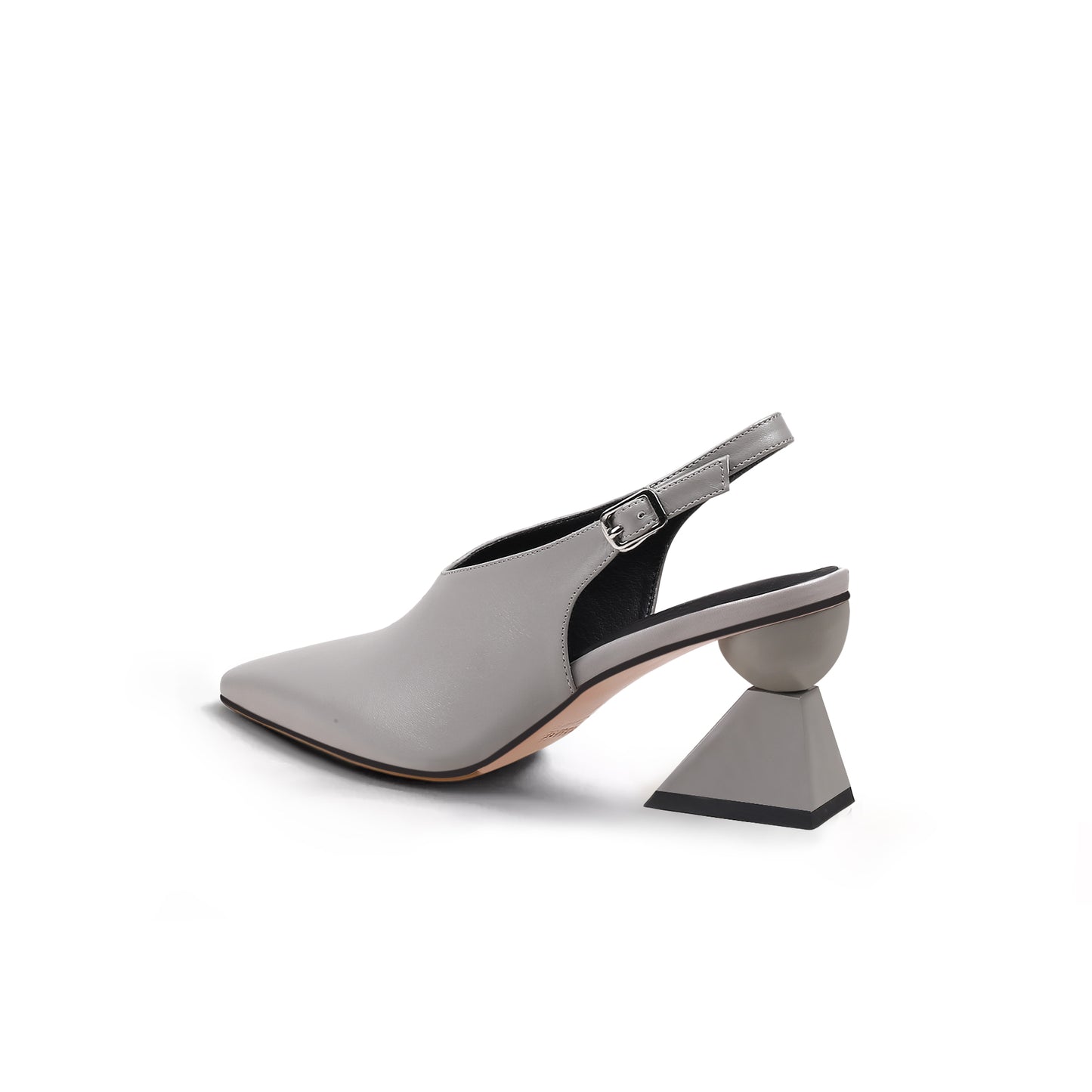 slingback geometric heel mules all grey 4