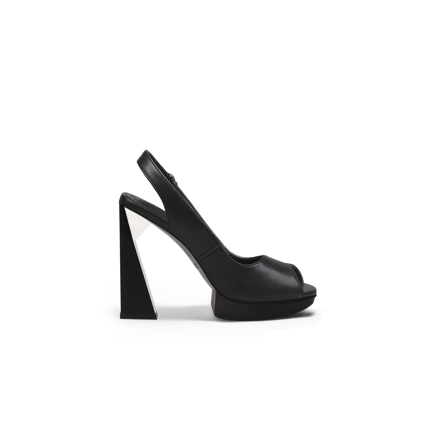 slingback geometric skyscraper heels all black 3