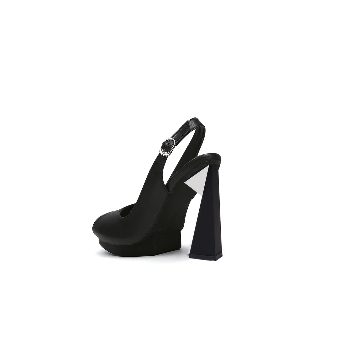 slingback geometric skyscraper heels all black 4