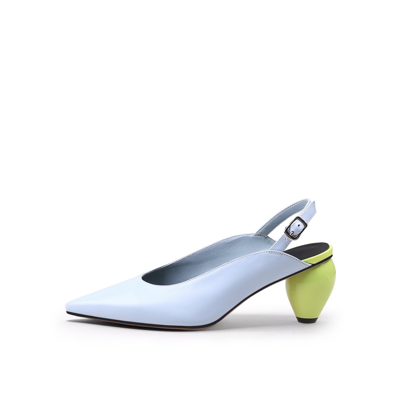 slingback low heel pointed sandals all blue 1