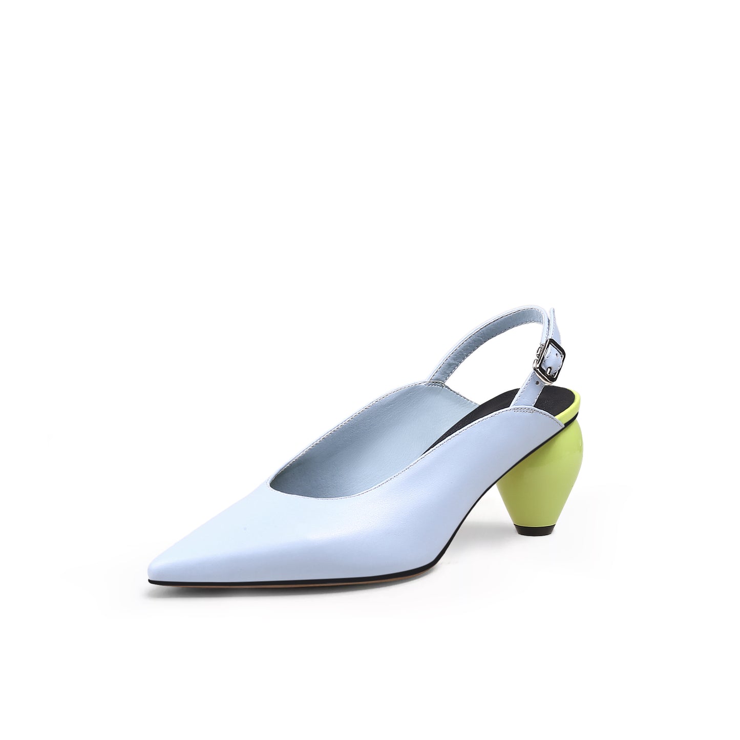 slingback low heel pointed sandals all blue 2