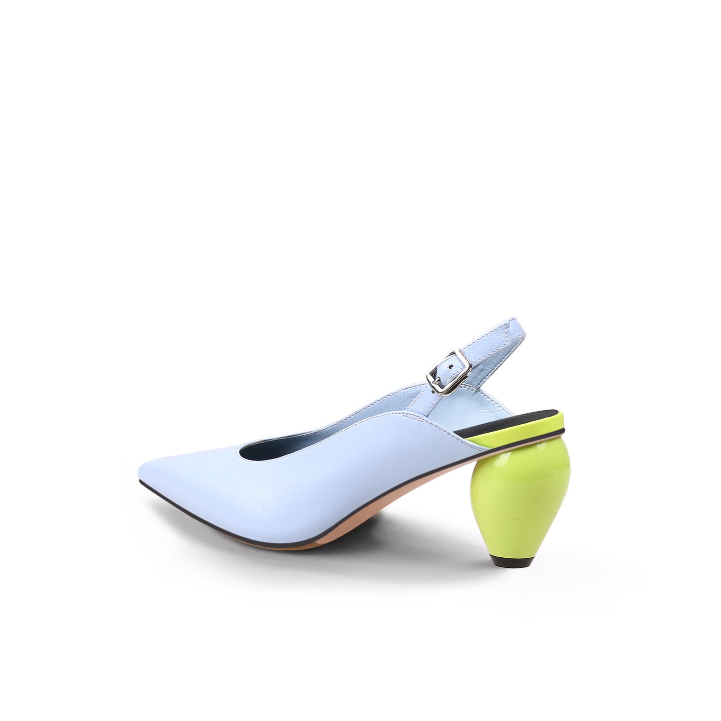 slingback low heel pointed sandals all blue 3