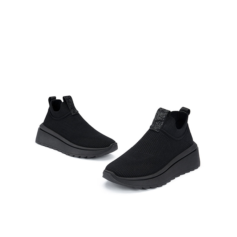 Slip-On Knit Wedge Sneakers – Lightweight Walking Shoes