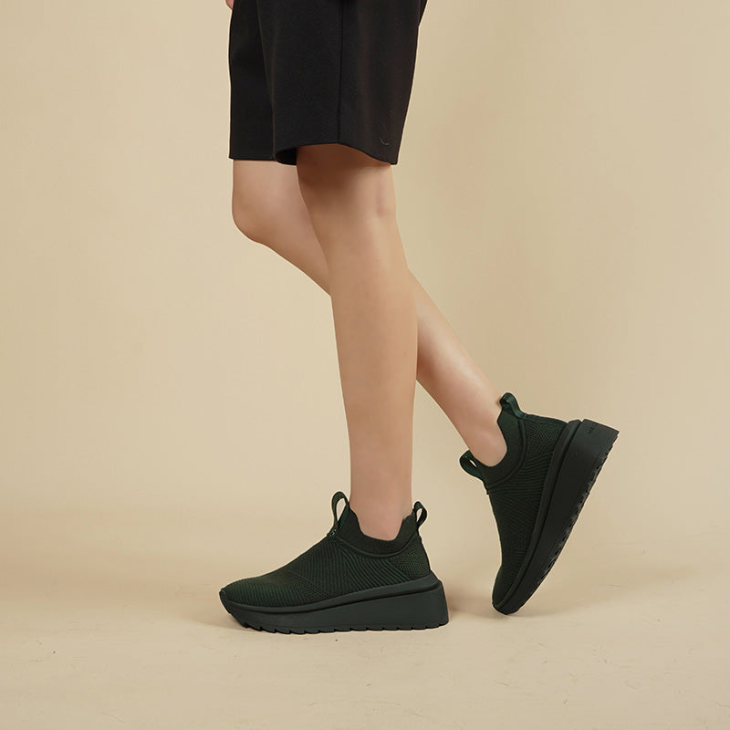 Slip-On Knit Wedge Sneakers – Lightweight Walking Shoes