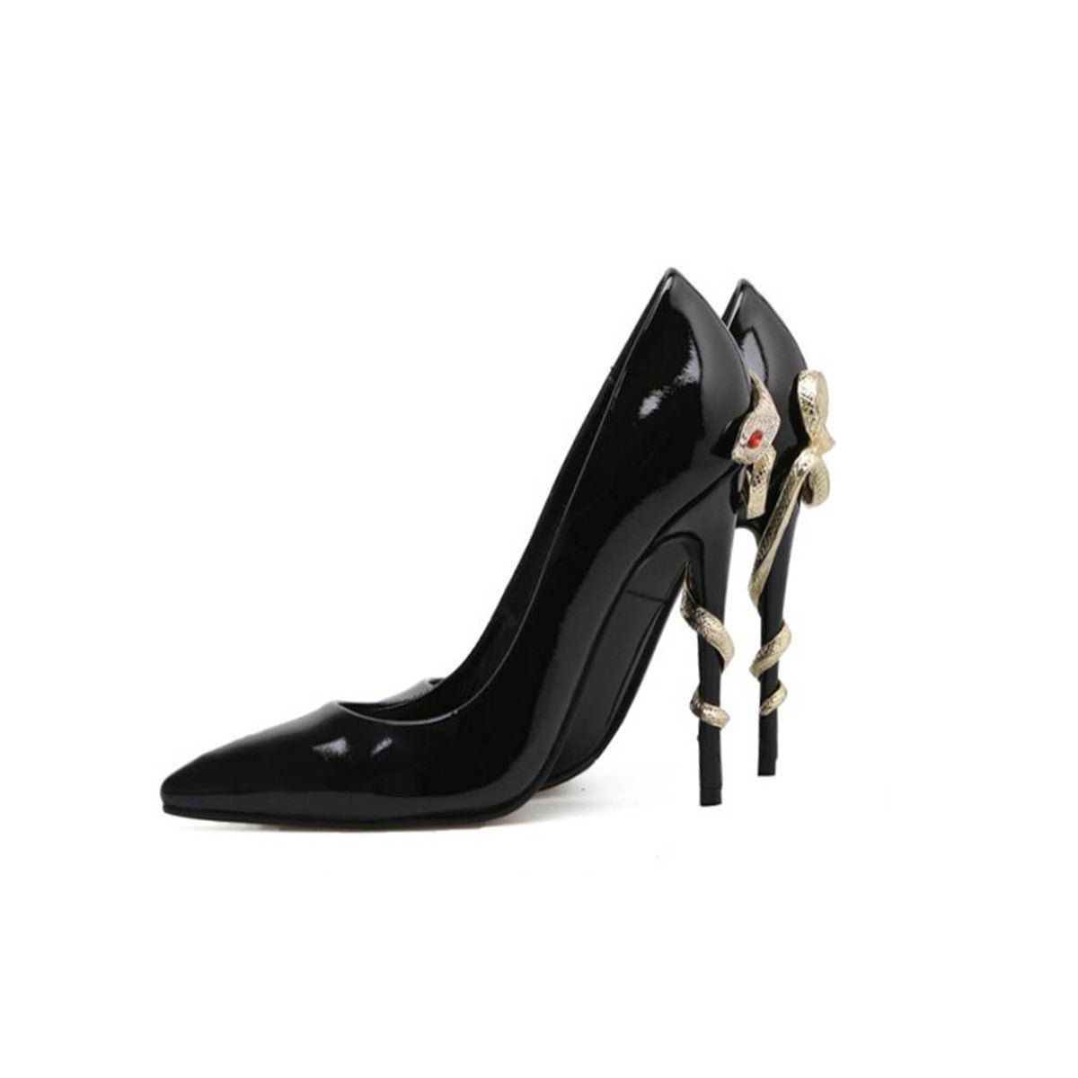 Slithering Crystal Serpent Stiletto Heel Pumps - 0cm