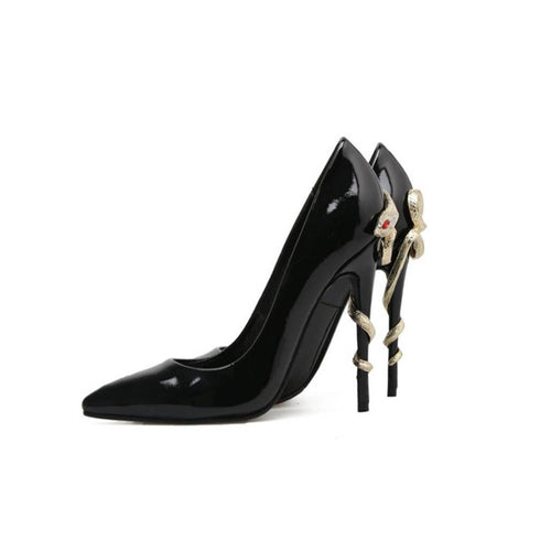 Slithering Crystal Serpent Stiletto Heel Pumps - 0cm