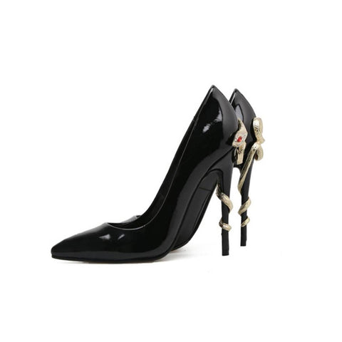 Slithering Crystal Serpent Stiletto Heel Pumps